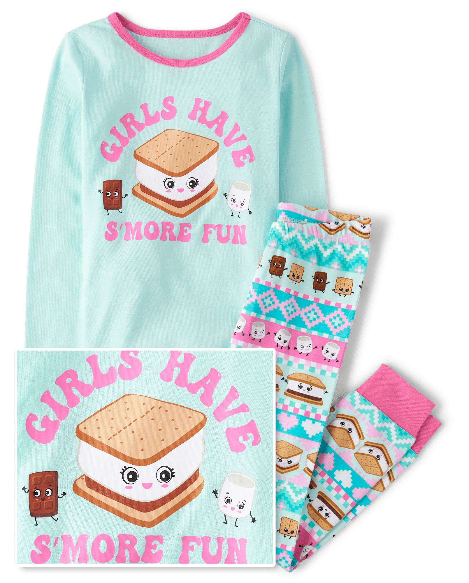 Girls Long Sleeve Dream Snug Fit Cotton Pajamas