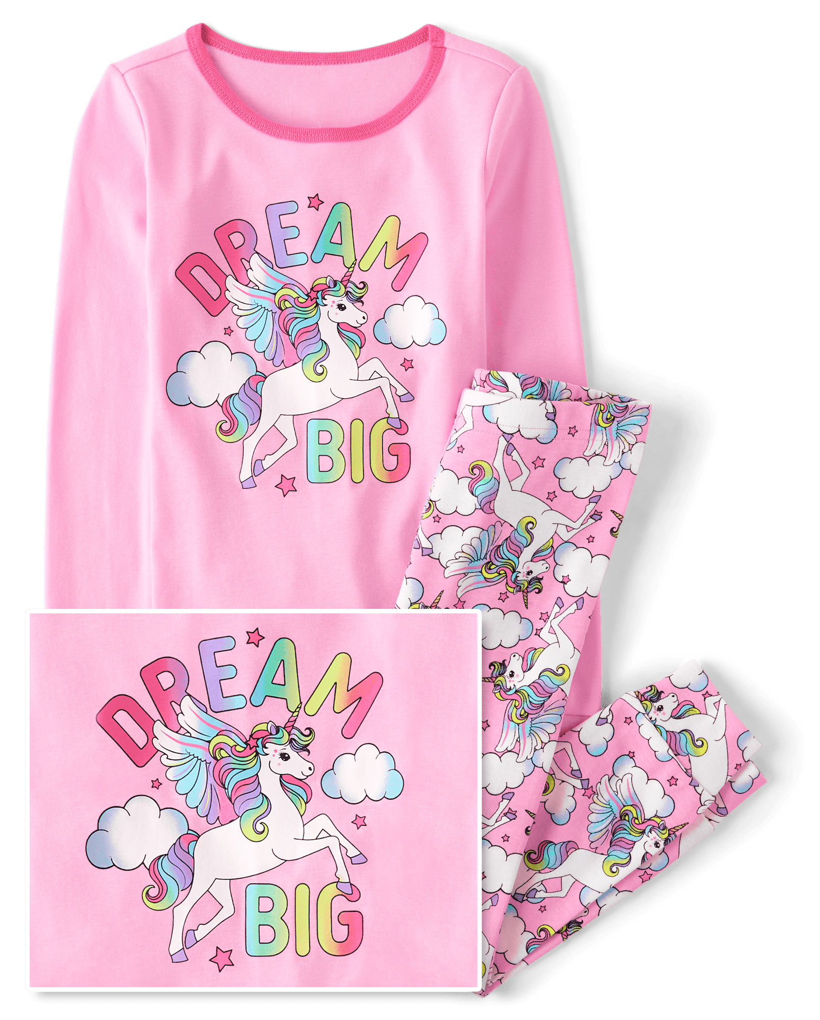 Girls Long Sleeve Dream Snug Fit Cotton Pajamas