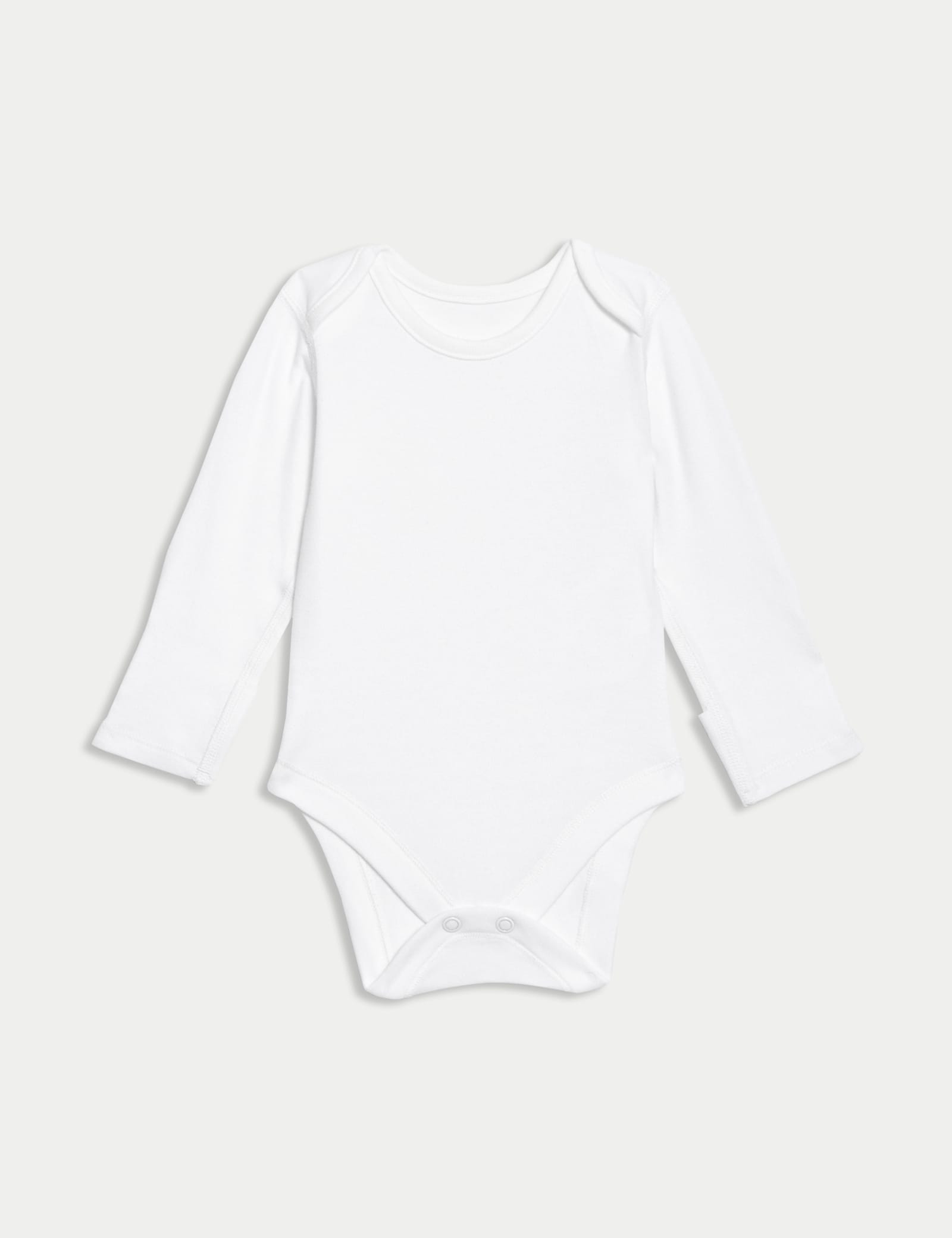 7 Pack Pure Cotton Long Sleeve Bodysuits (5lbs-3 Yrs) - WHITE