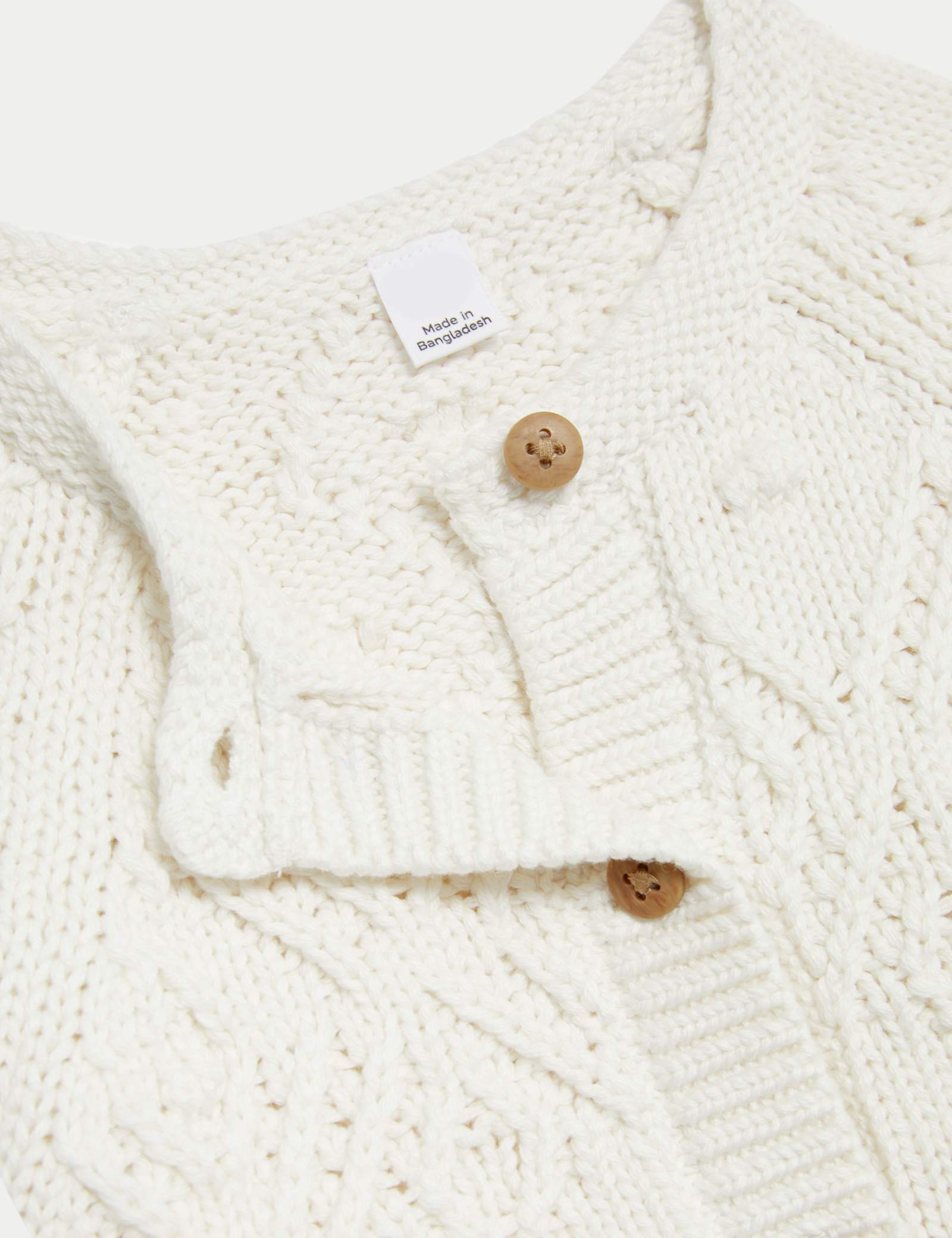 Pure Cotton Patterned Cardigan (0-3 Yrs) - CREAM