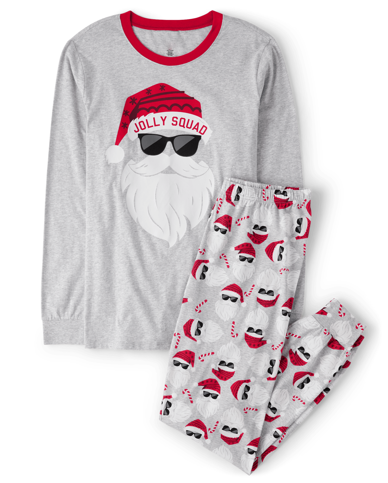 Adult Matching Family Christmas Long Sleeve Candy Cane Fairisle Cotton Pajamas