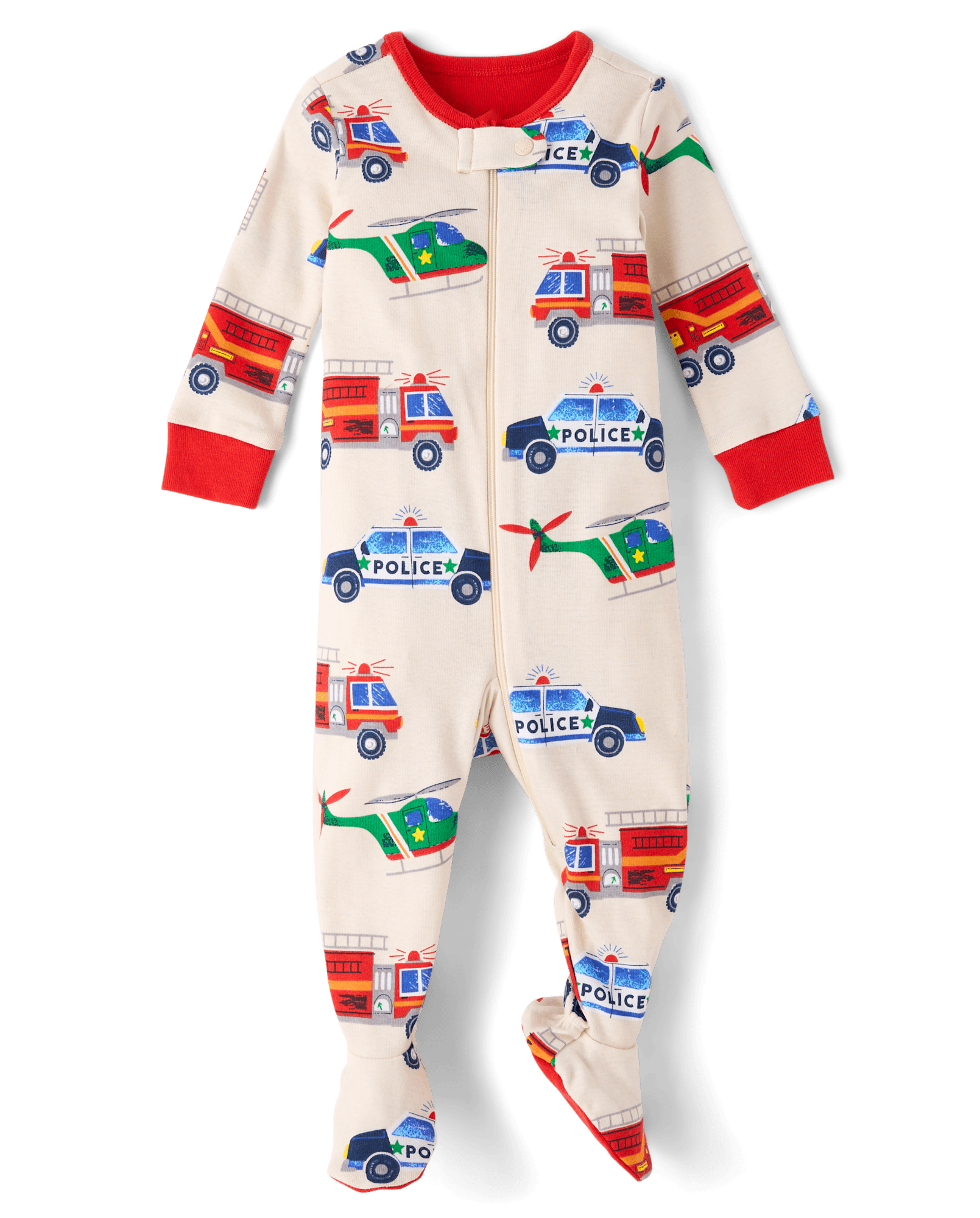 Baby And Toddler Boys Long Sleeve Winter Critter Snug Fit Cotton Footed One Piece Pajamas