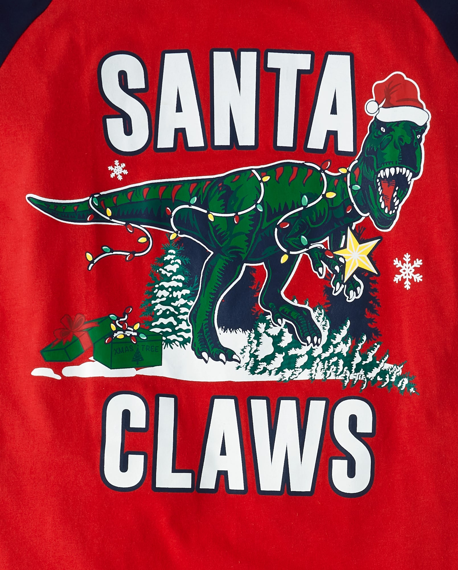 Mens Dad And Me Christmas Glow In The Dark Long Raglan Sleeve Dino Cotton Pajamas