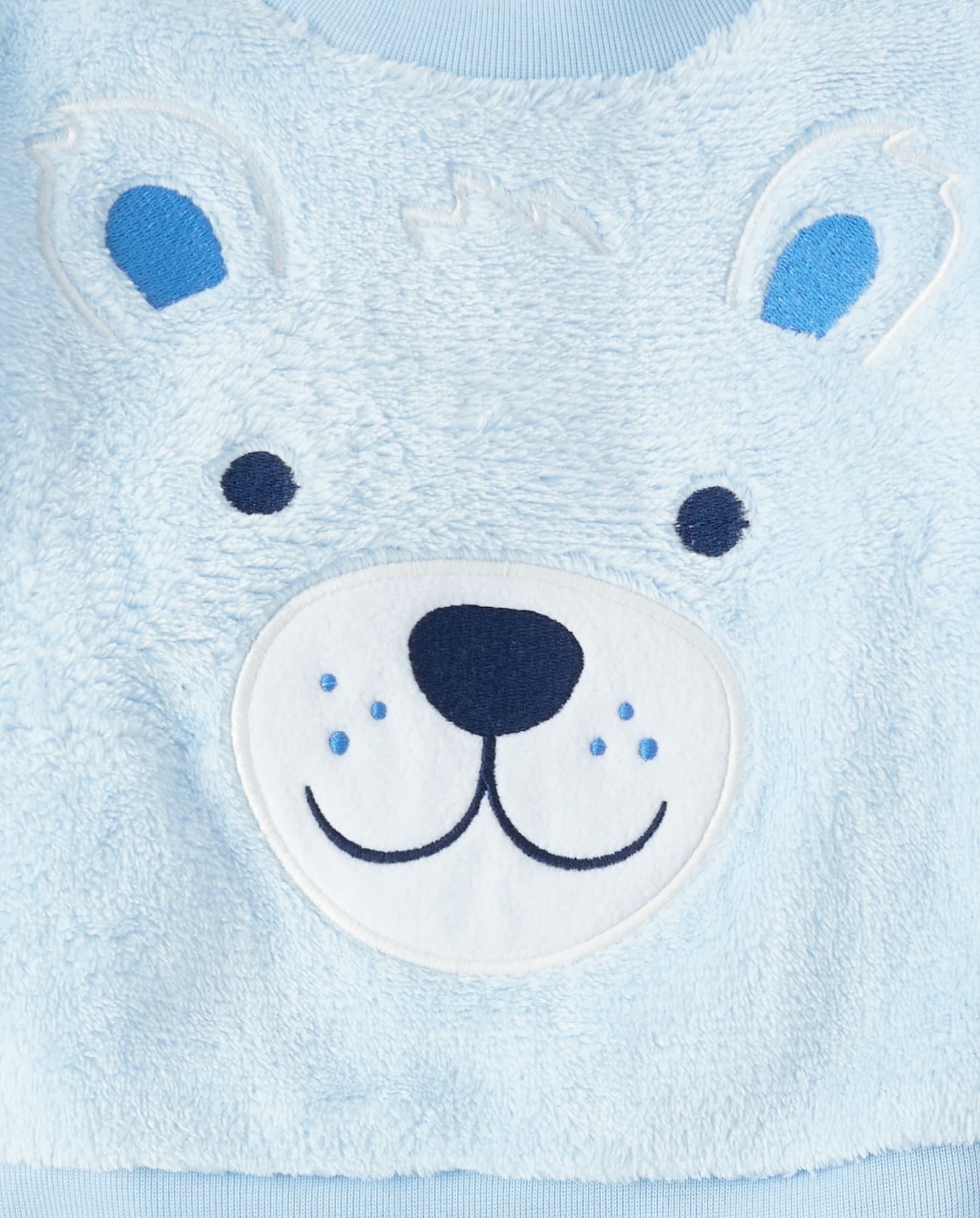 Baby And Toddler Boys Long Sleeve Embroidered Polar Bear Pajamas - Cozy Fleece