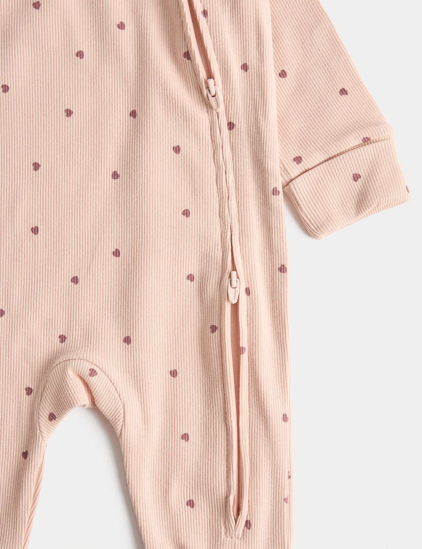 3 Pack Cotton Rich Heart Sleepsuits (7lbs-3 Yrs) - BLUSH