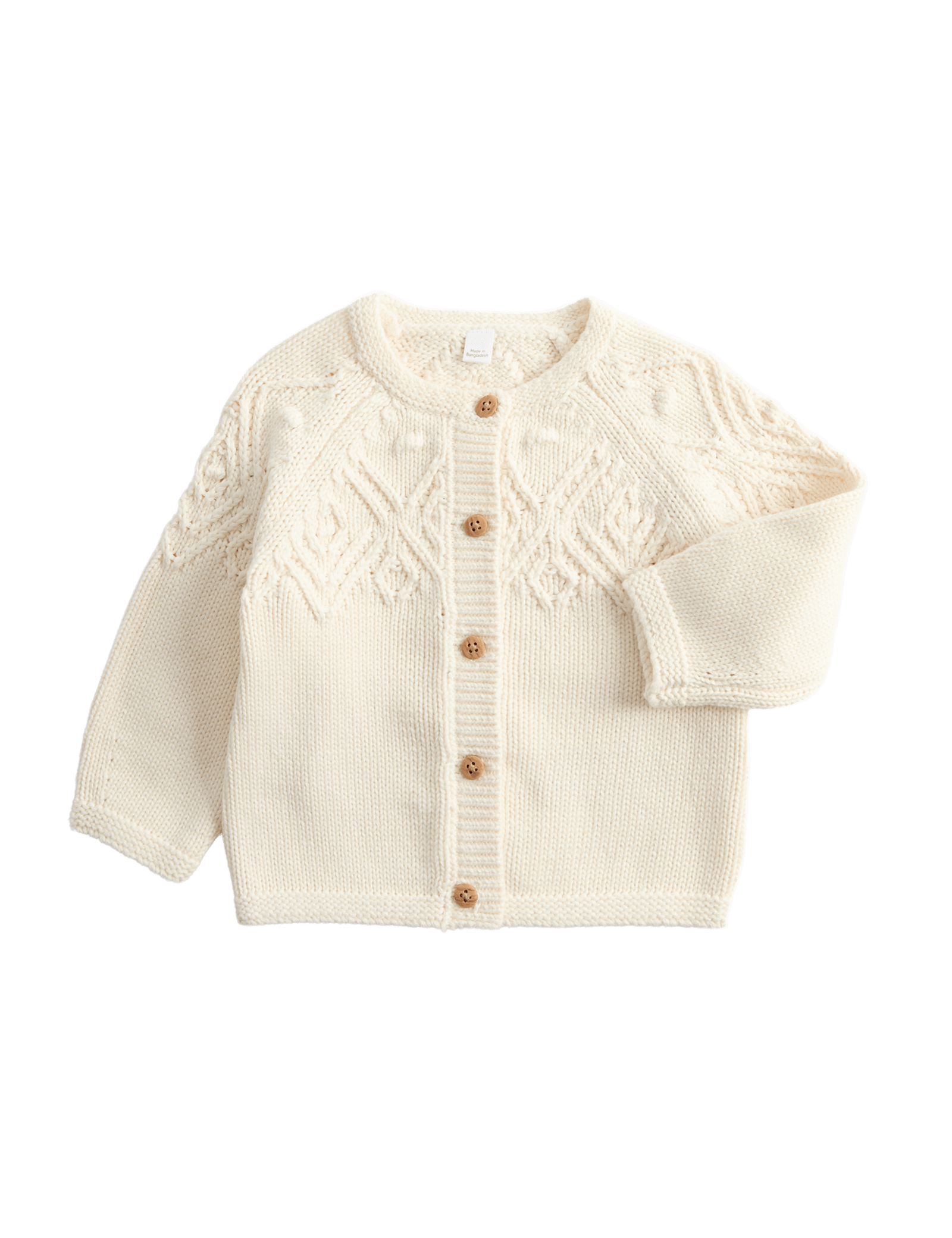 Pure Cotton Patterned Cardigan (0-3 Yrs) - CREAM