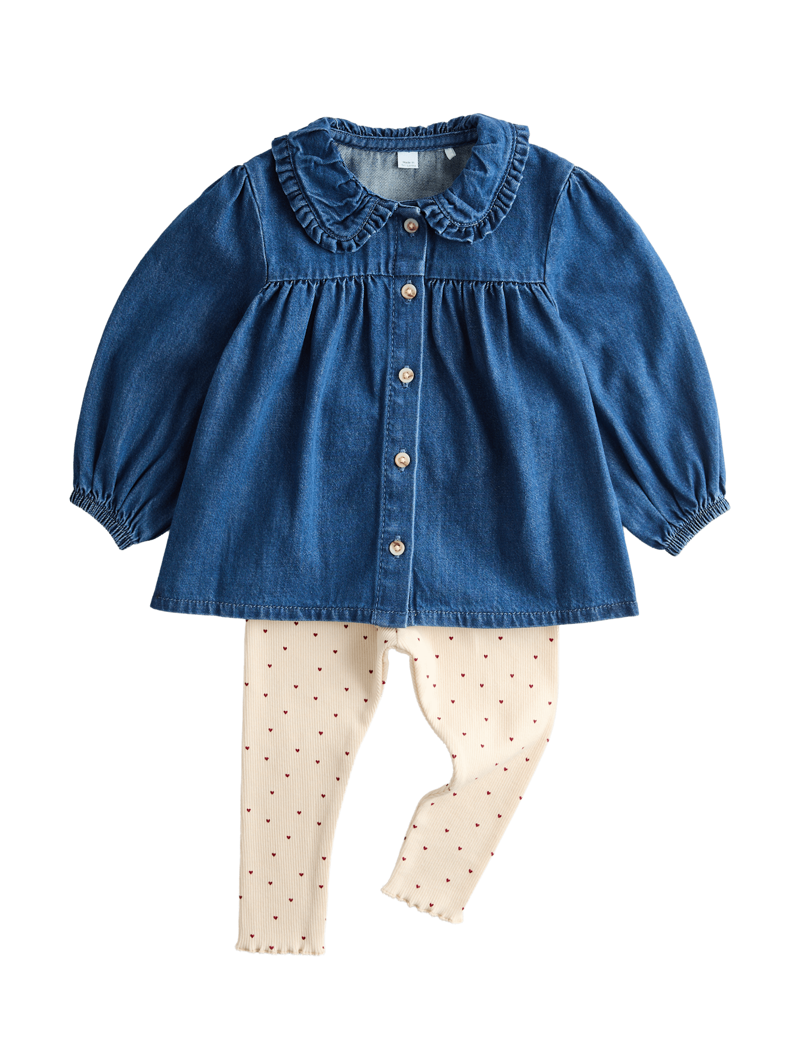 2 Piece Denim Blouse & Leggings Outfit (0-5 Yrs) - DENIM MIX