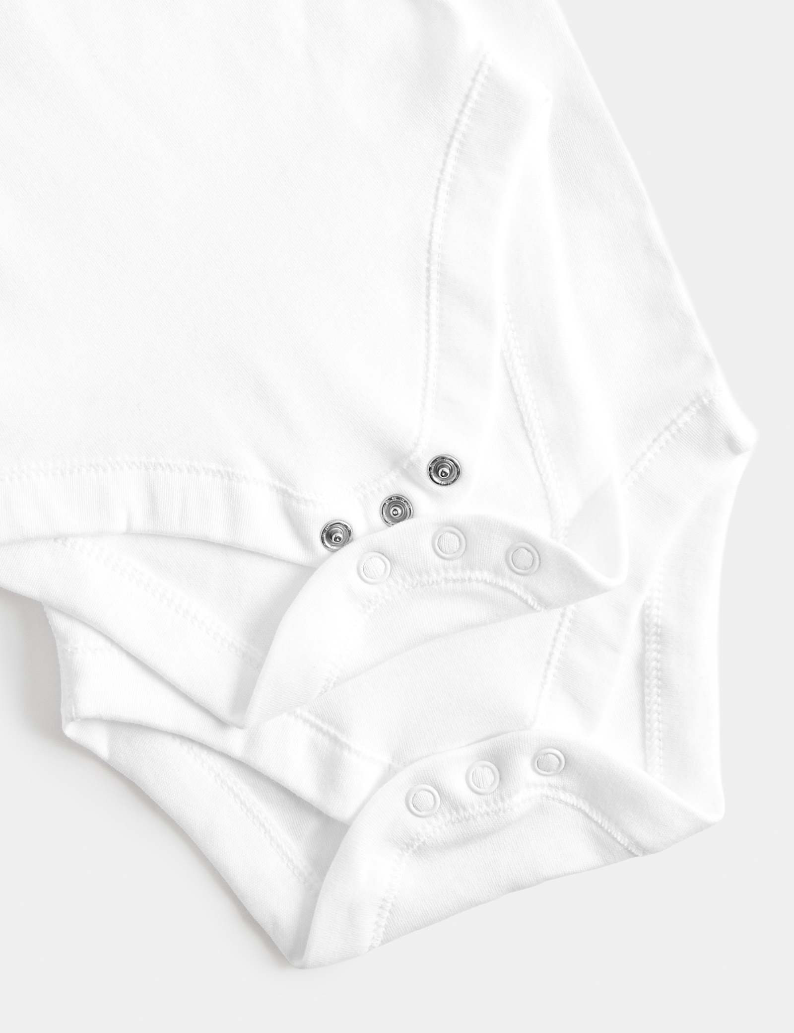 7 Pack Pure Cotton Long Sleeve Bodysuits (5lbs-3 Yrs) - WHITE