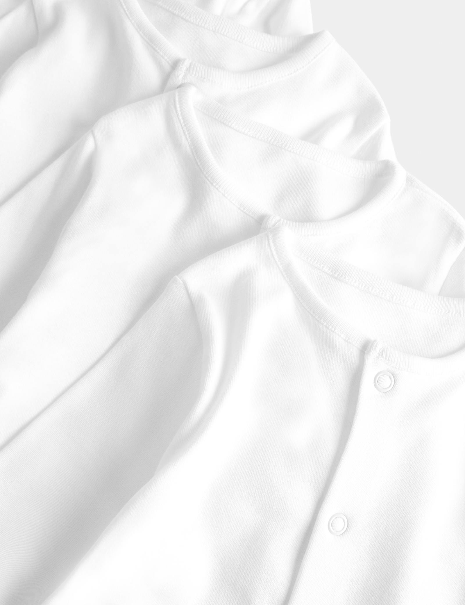 5 Pack Pure Cotton Sleepsuits (5lbs-3 Yrs) - WHITE
