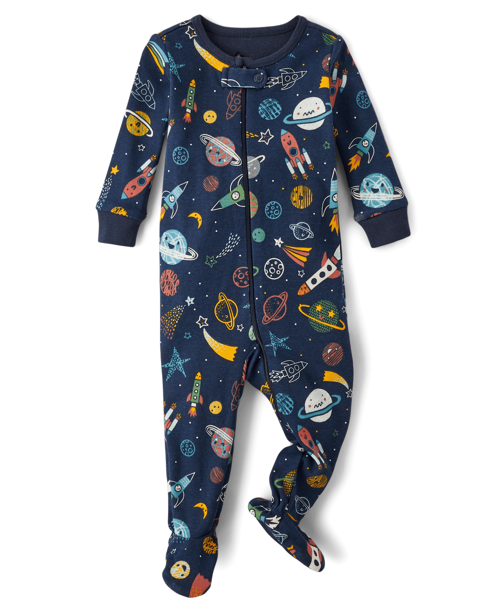 Baby And Toddler Boys Long Sleeve Winter Critter Snug Fit Cotton Footed One Piece Pajamas