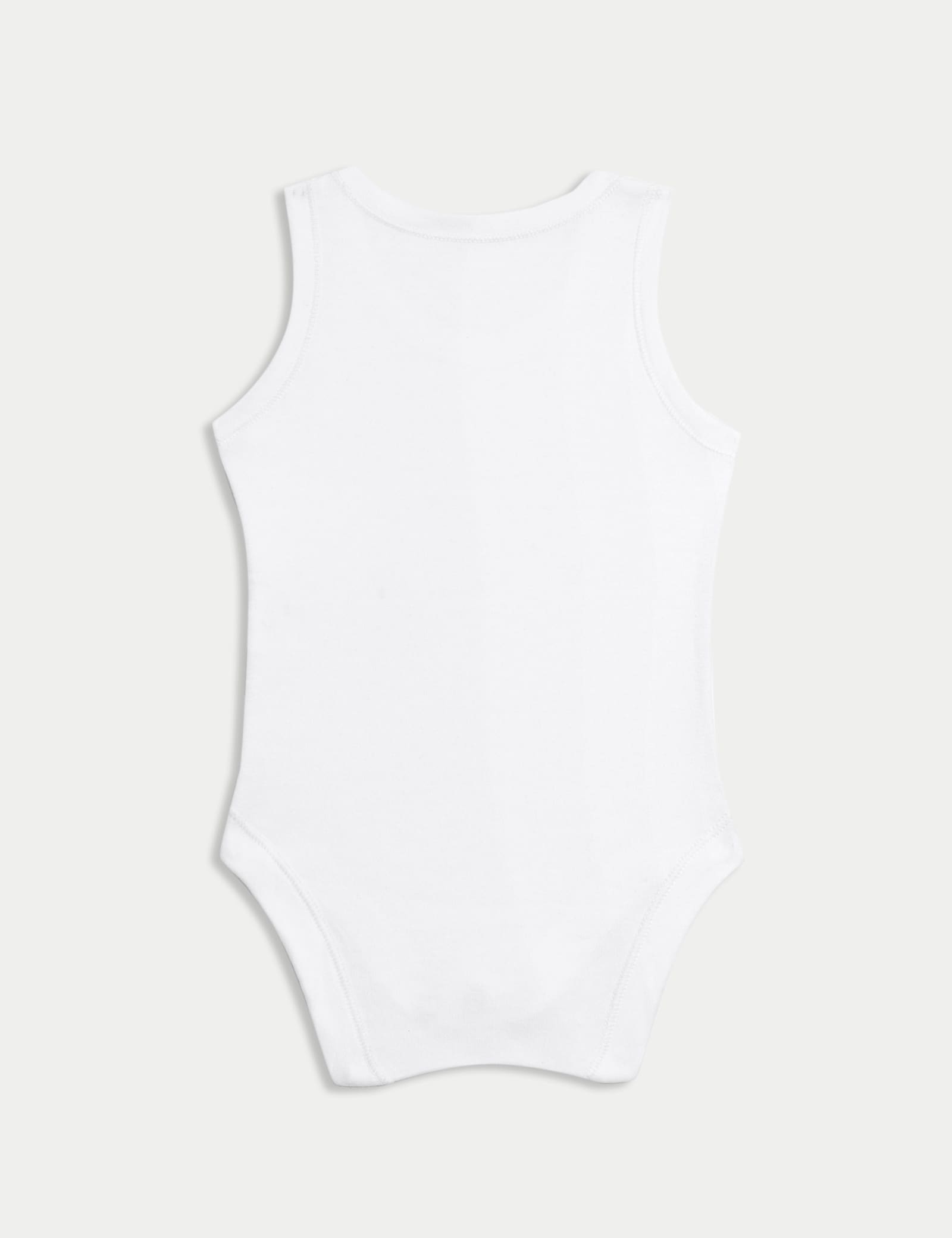 7 Pack Pure Cotton Sleeveless Bodysuits (5lbs-3 Yrs) - WHITE