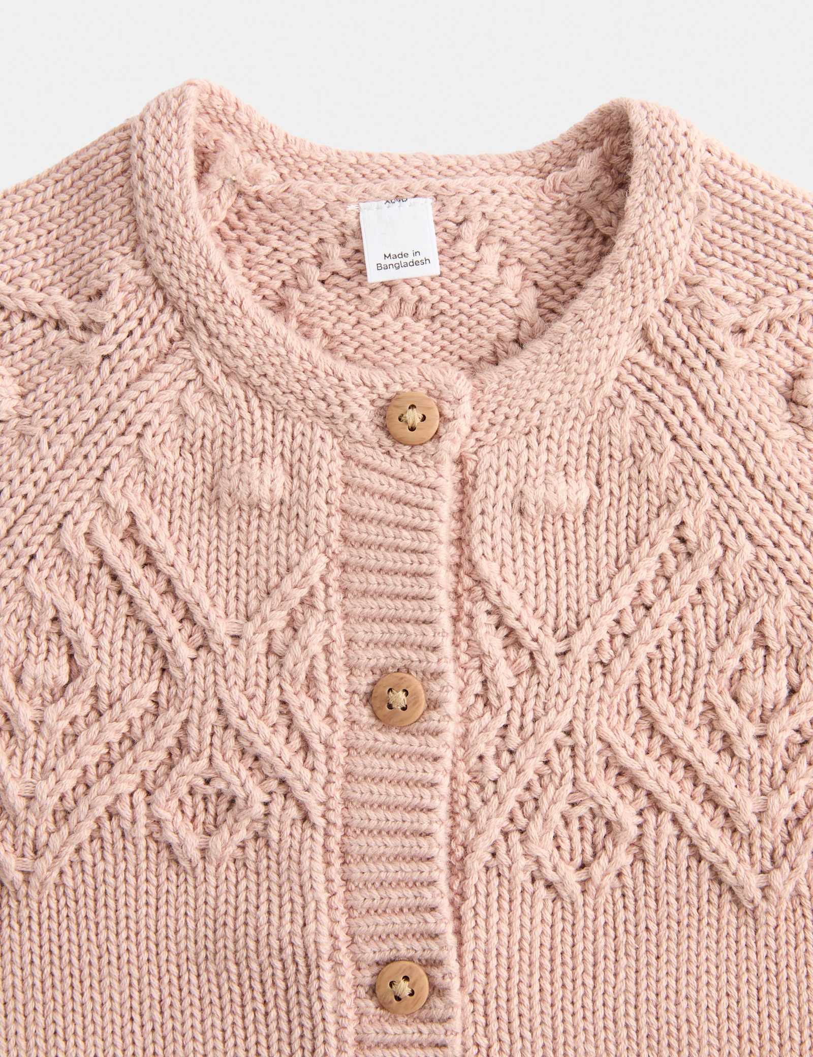 Pure Cotton Patterned Cardigan (0-3 Yrs) - PINK