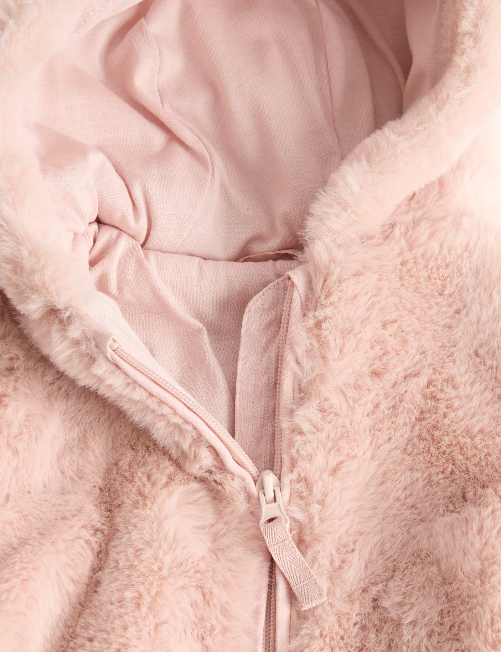 Faux Fur Hooded Pramsuit (0-12 Mths) - BLUSH