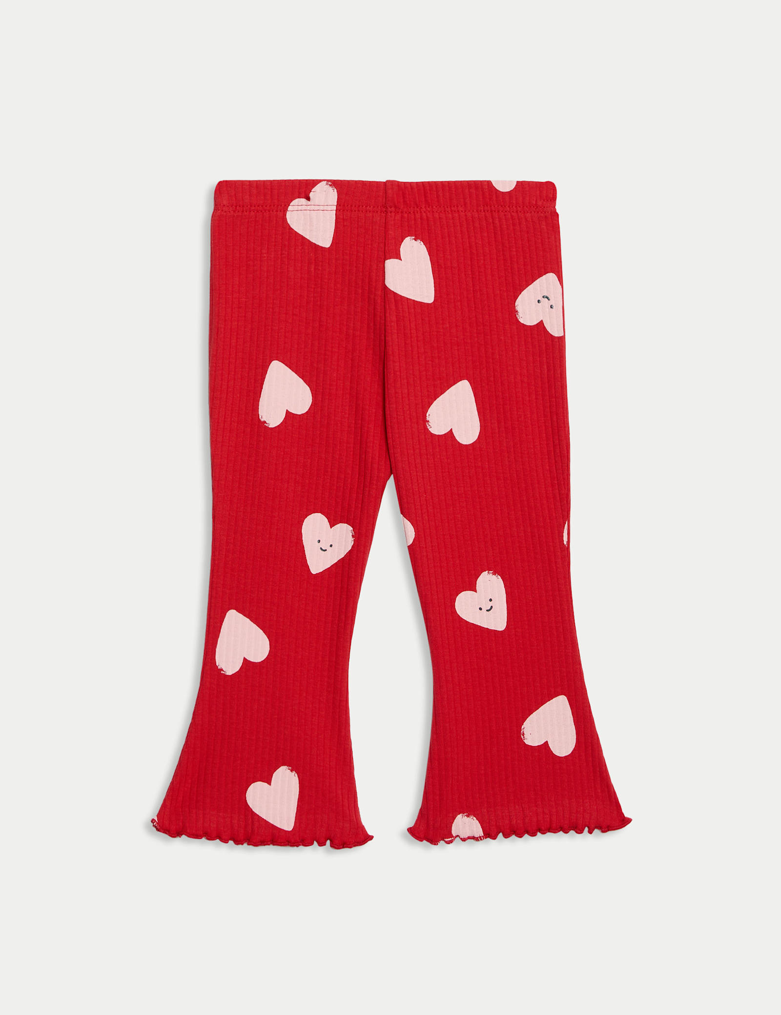 2pc Cotton Rich Heart Top & Bottom Outfit (0-6 Yrs) - RED