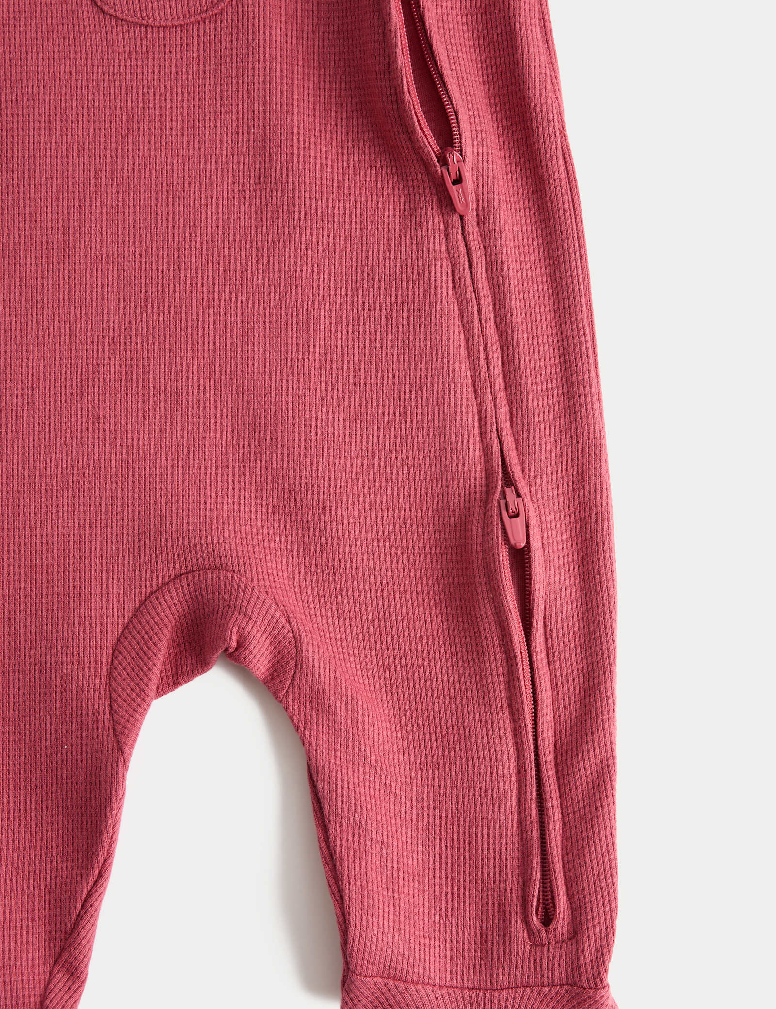 3 Pack Pure Cotton Waffle Sleepsuits (7lbs-3 Yrs) - BERRY