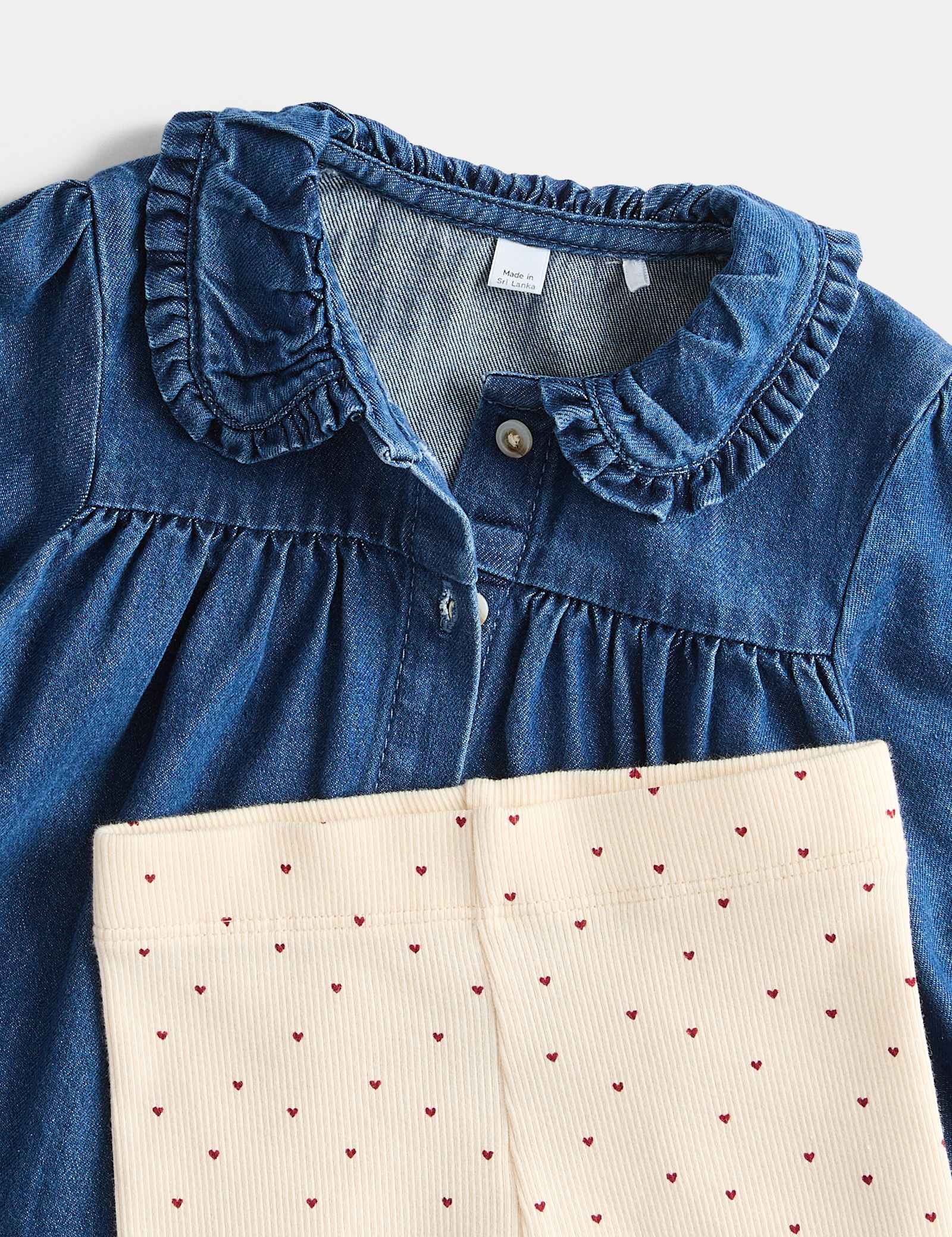 2 Piece Denim Blouse & Leggings Outfit (0-5 Yrs) - DENIM MIX