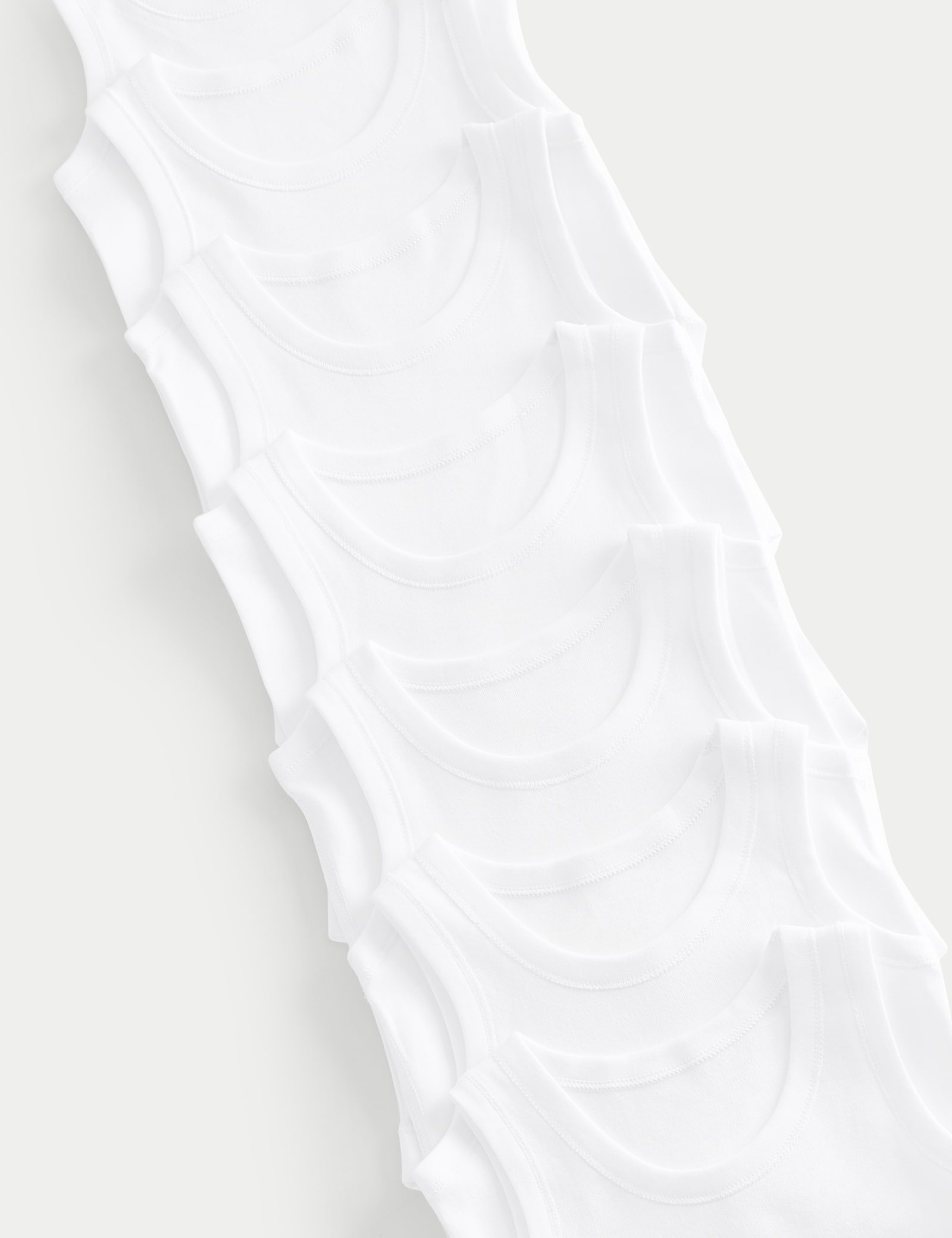 7 Pack Pure Cotton Sleeveless Bodysuits (5lbs-3 Yrs) - WHITE