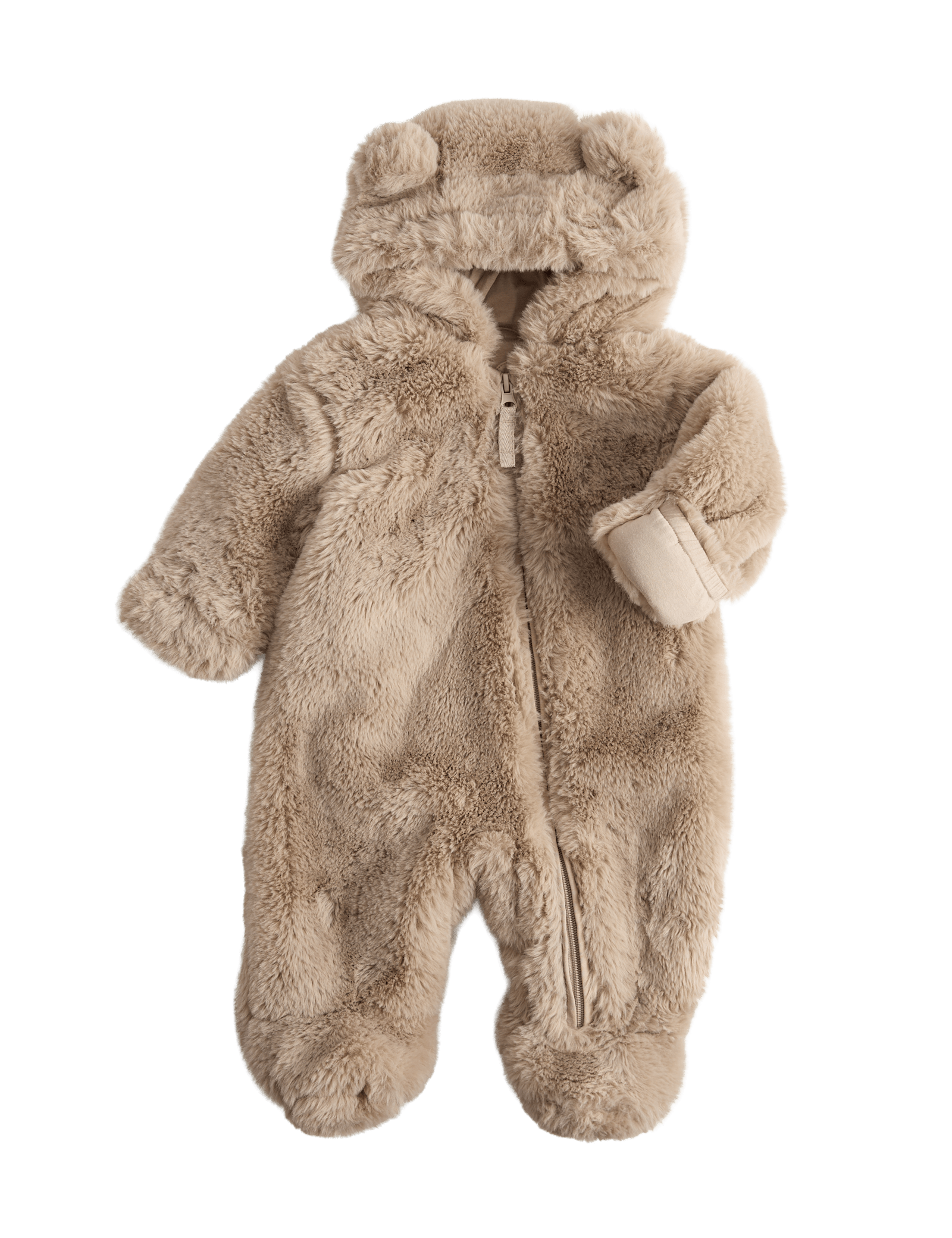 Faux Fur Hooded Pramsuit (0-12 Mths) - MINK