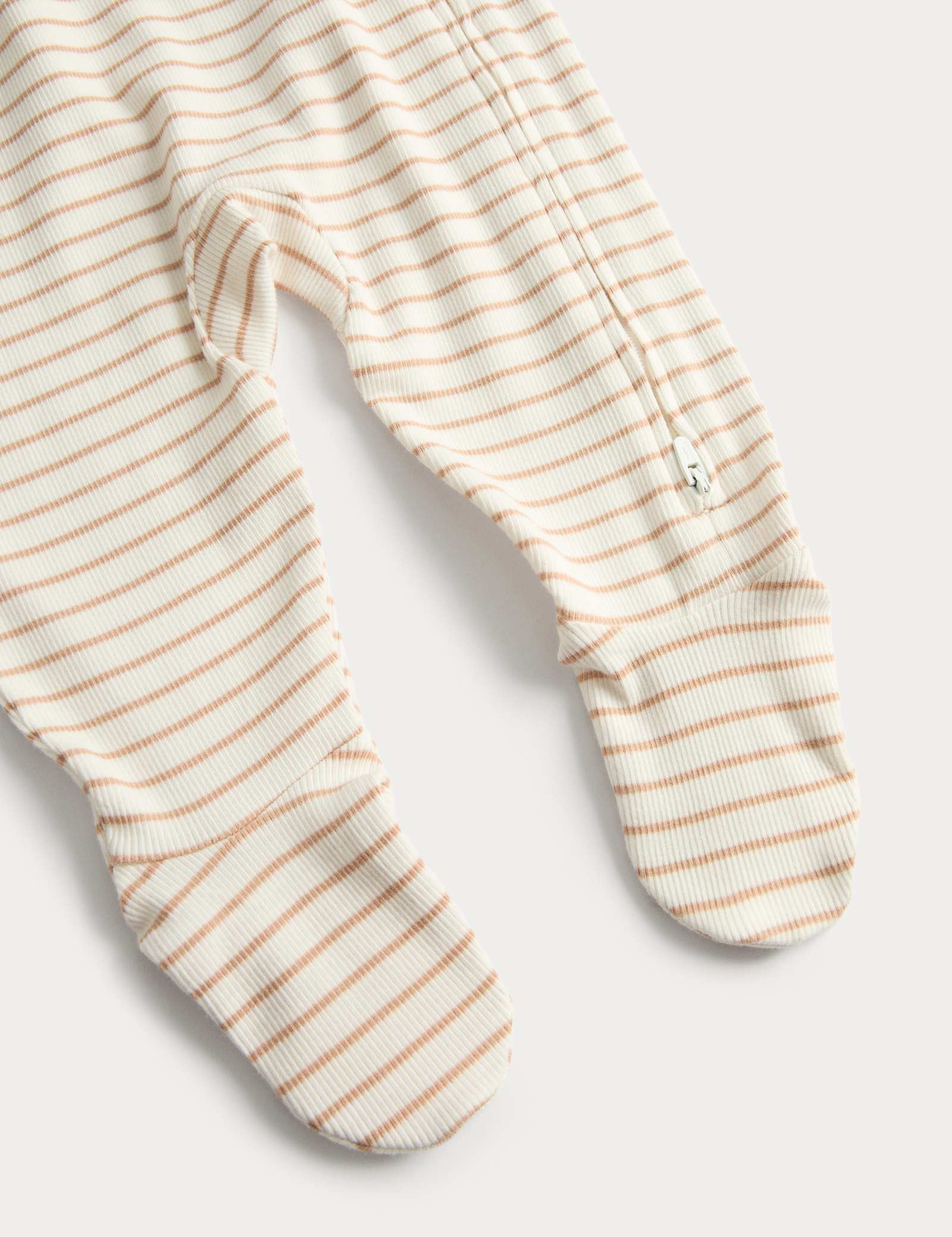 3 Pack Cotton Rich Ribbed Sleepsuits (6½lbs-3 Yrs) - OATMEAL