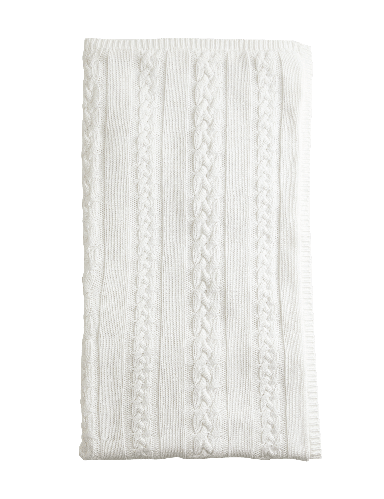 Pure Cotton Cable Fleece Shawl - CREAM