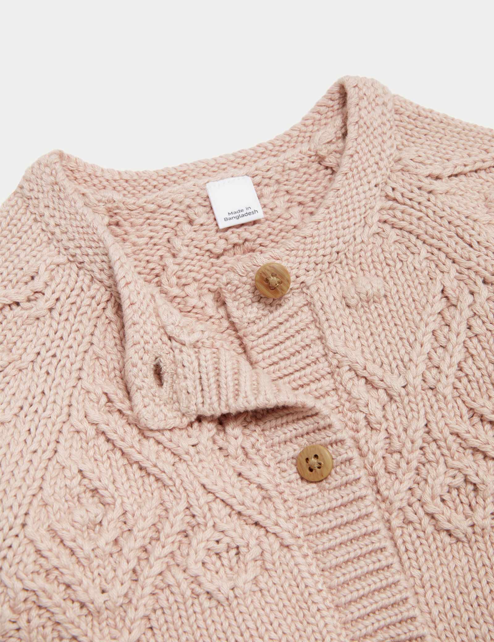 Pure Cotton Patterned Cardigan (0-3 Yrs) - PINK
