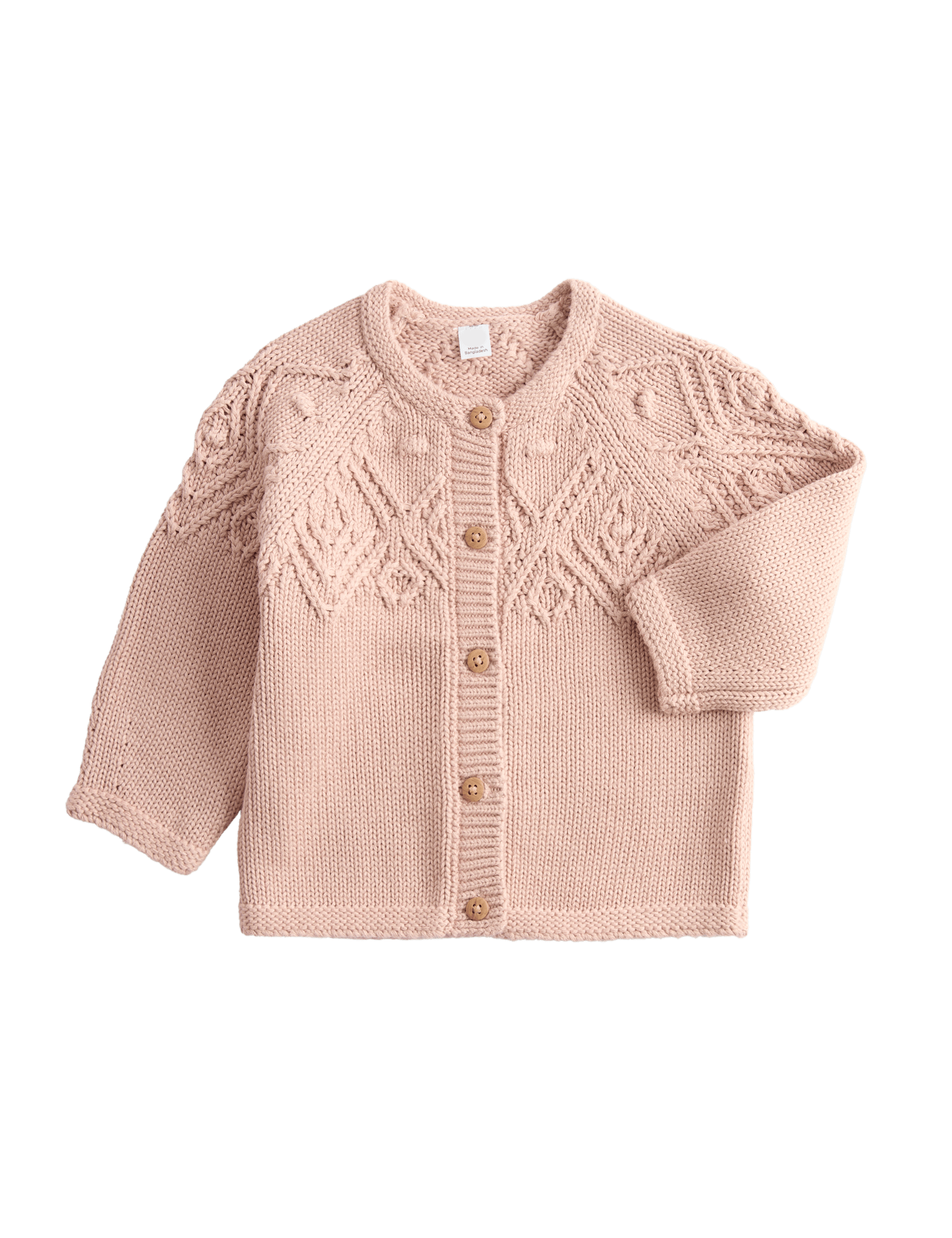 Pure Cotton Patterned Cardigan (0-3 Yrs) - PINK