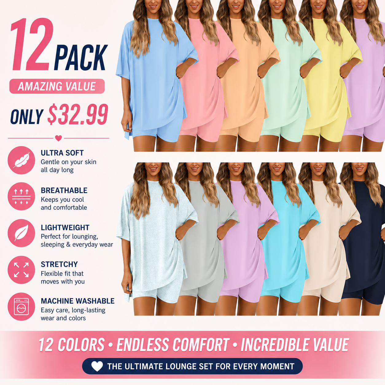 Women's Summer Oversized T-Shirt & Biker Shorts