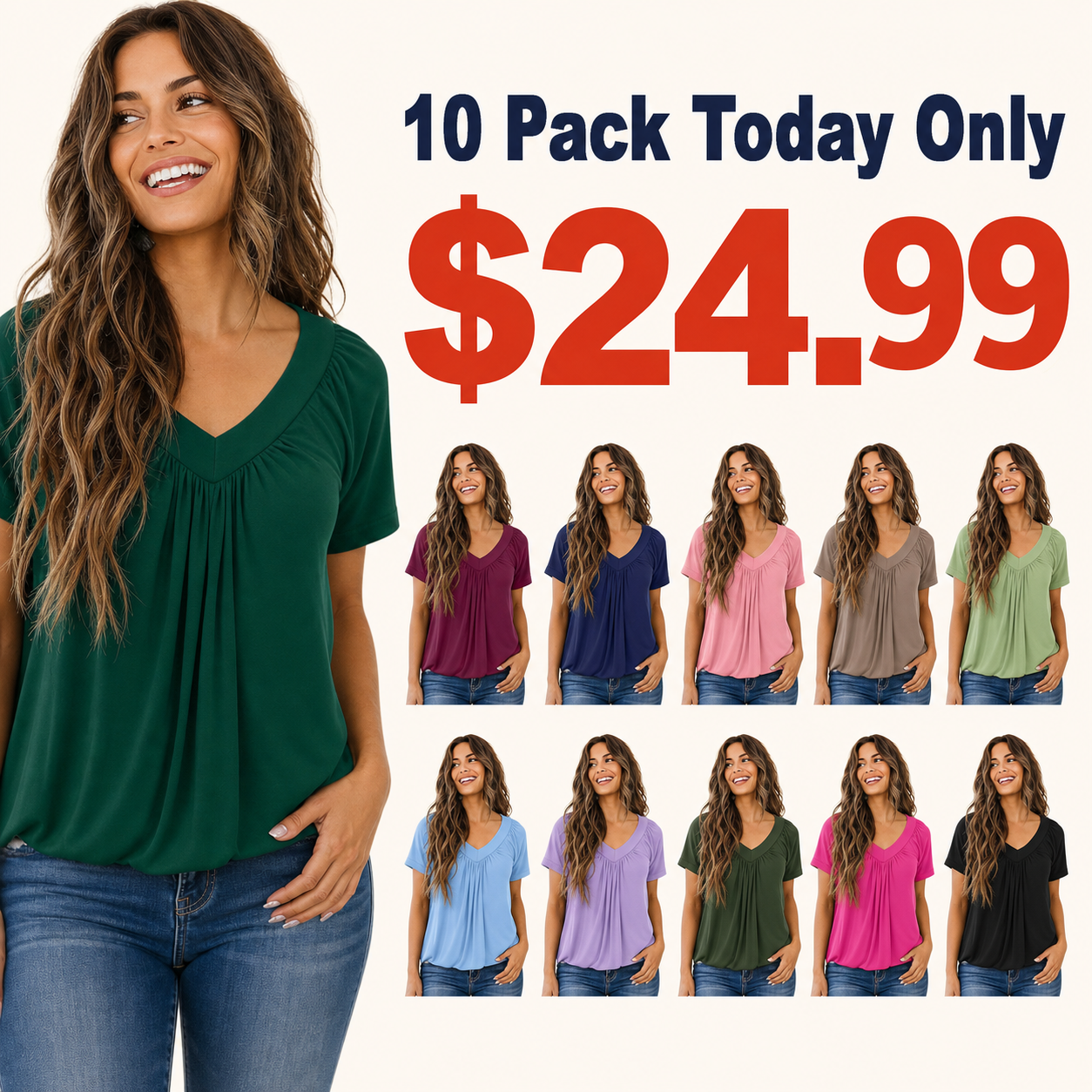 Women's Casual Summer T Shirts Short Sleeve V Neck Tops Tshirts