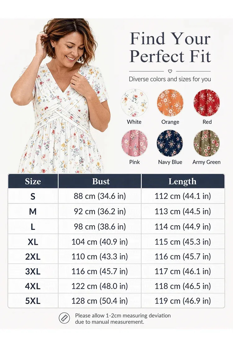 2026 Floral V-neck dress with a twist at the waist—elegant and casual for any occasion