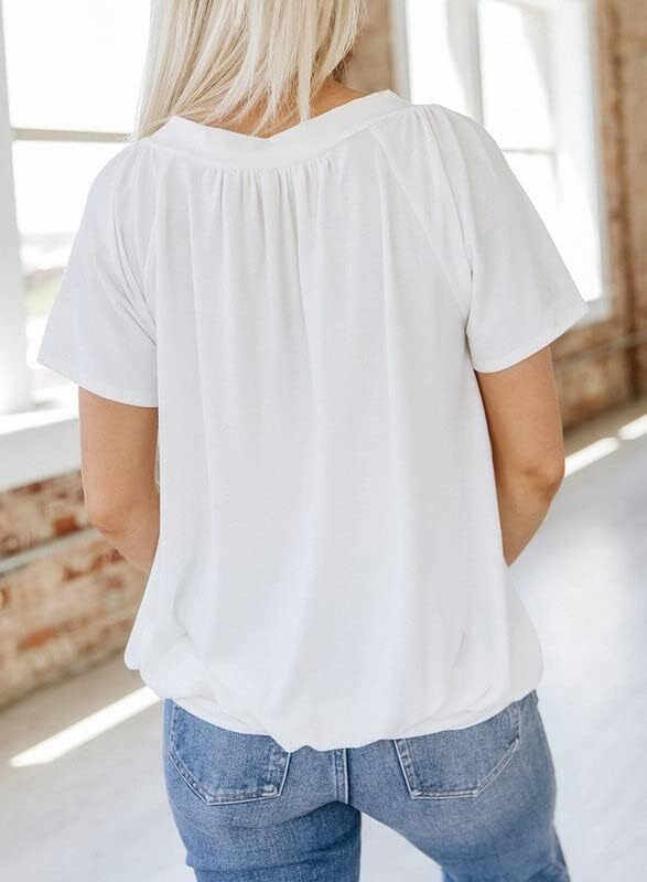 ⏰Last day promotion-Women's Casual Summer T Shirts Short Sleeve V Neck Tops Tshirts
