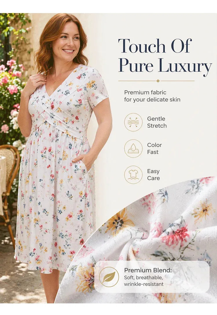 2026 Floral V-neck dress with a twist at the waist—elegant and casual for any occasion