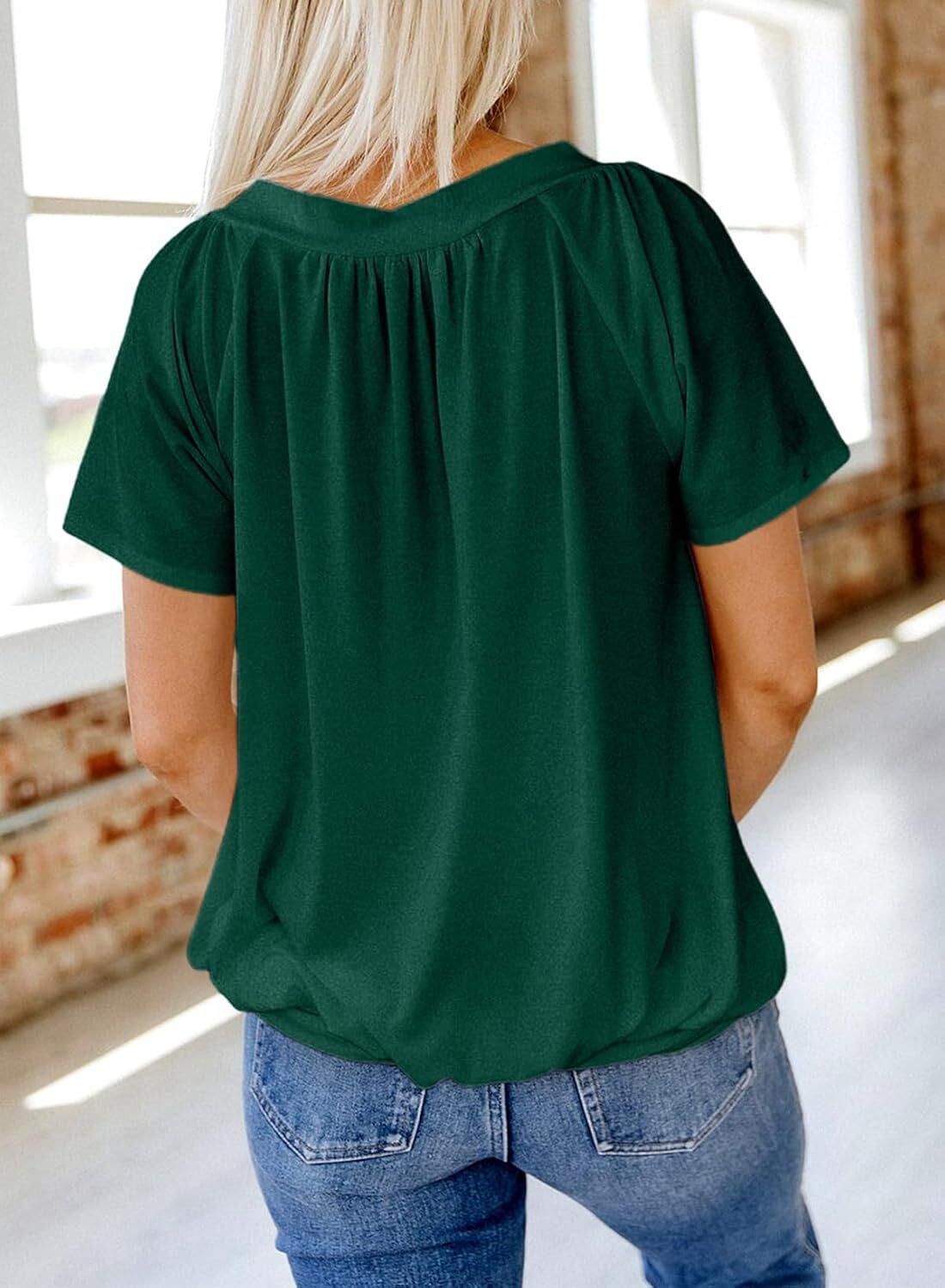 ⏰Last day promotion-Women's Casual Summer T Shirts Short Sleeve V Neck Tops Tshirts