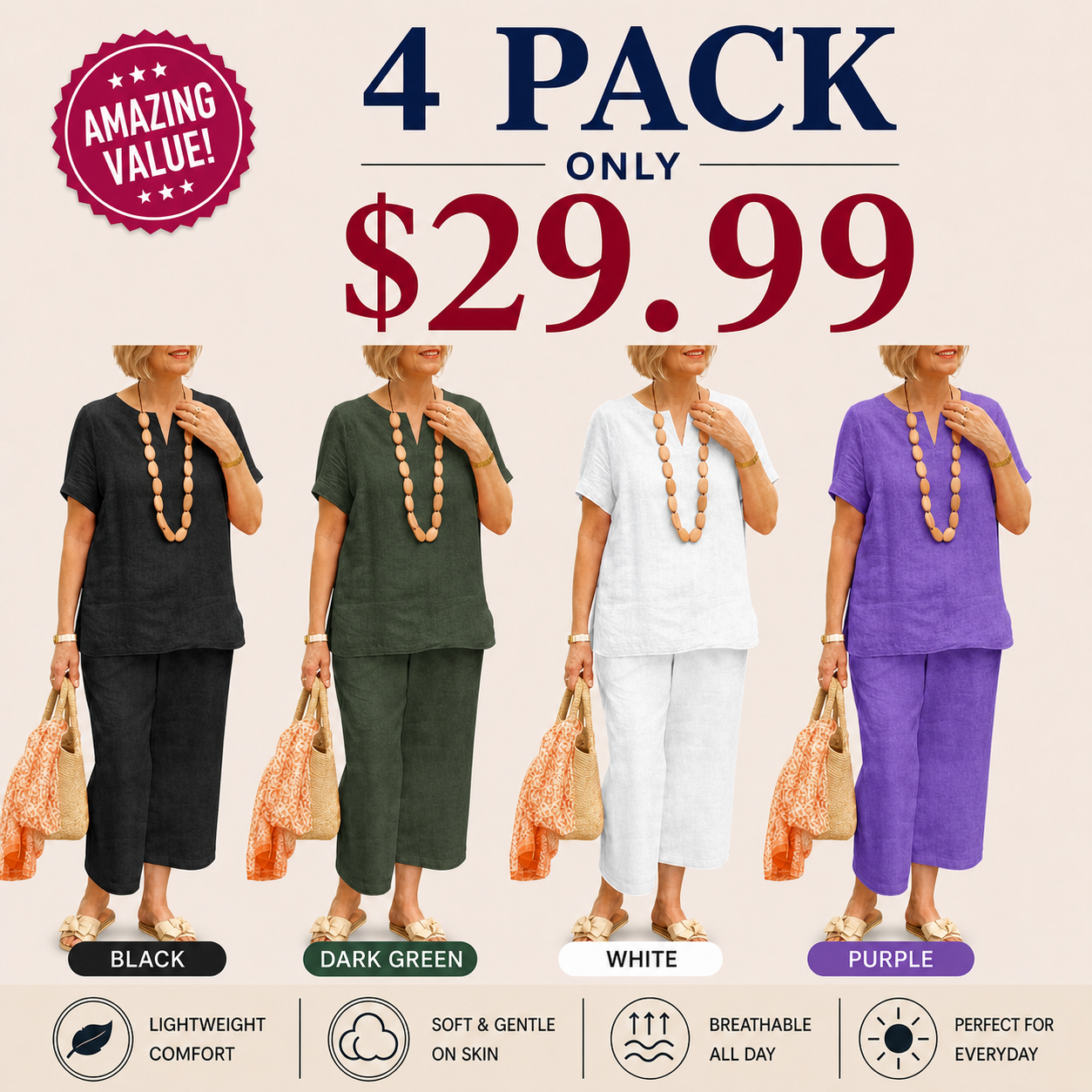 ⏳Time-Limited Special⏰Women's Casual Top & Pants 2-Piece Set