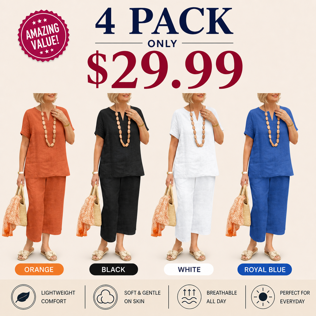⏳Time-Limited Special⏰Women's Casual Top & Pants 2-Piece Set