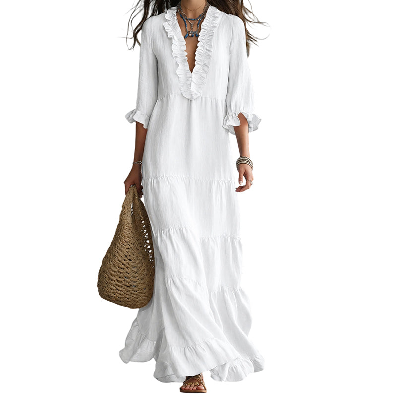 🎀Viral Square Neck Swing Dress – Tummy-Hiding Magic