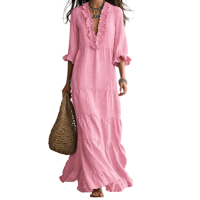 🎀Viral Square Neck Swing Dress – Tummy-Hiding Magic