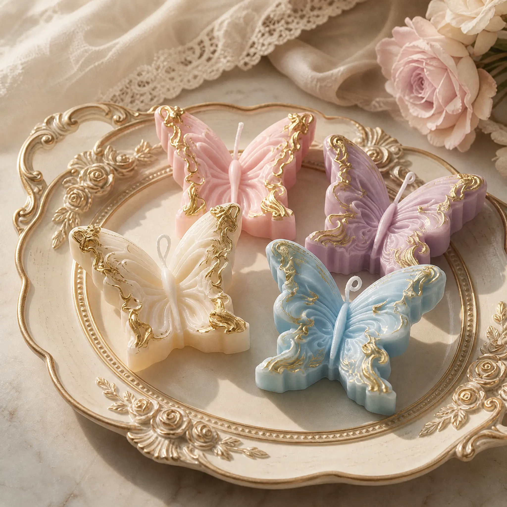 Gilt Butterfly Candle