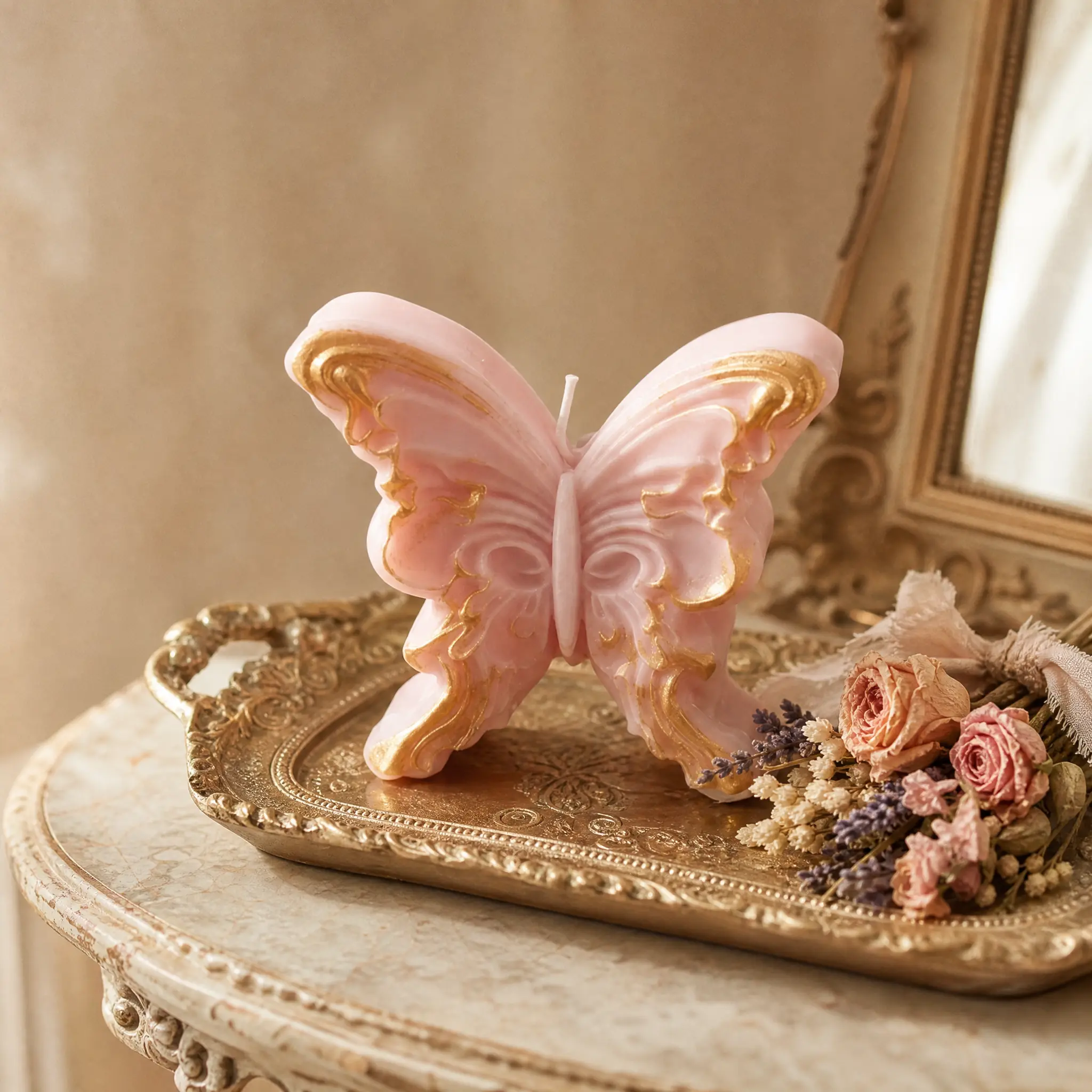 Gilt Butterfly Candle