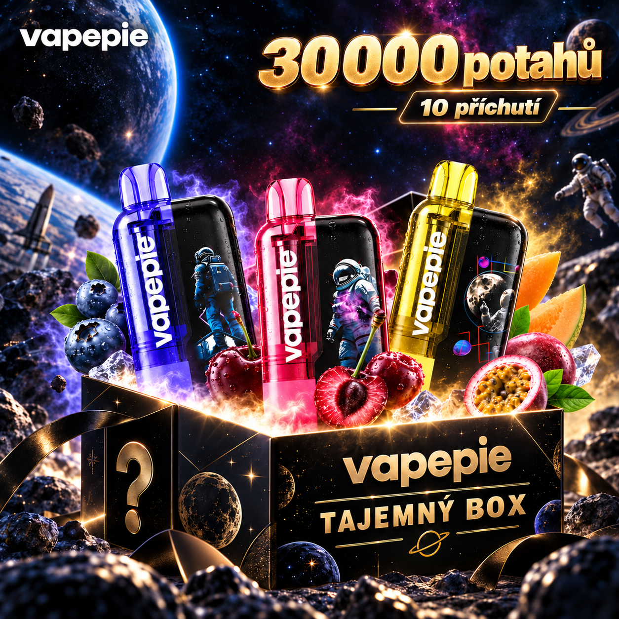🔥 TK × VAPEPIE Ultra Phantom 30000 Potahů - Deset různých obrázků astronautů