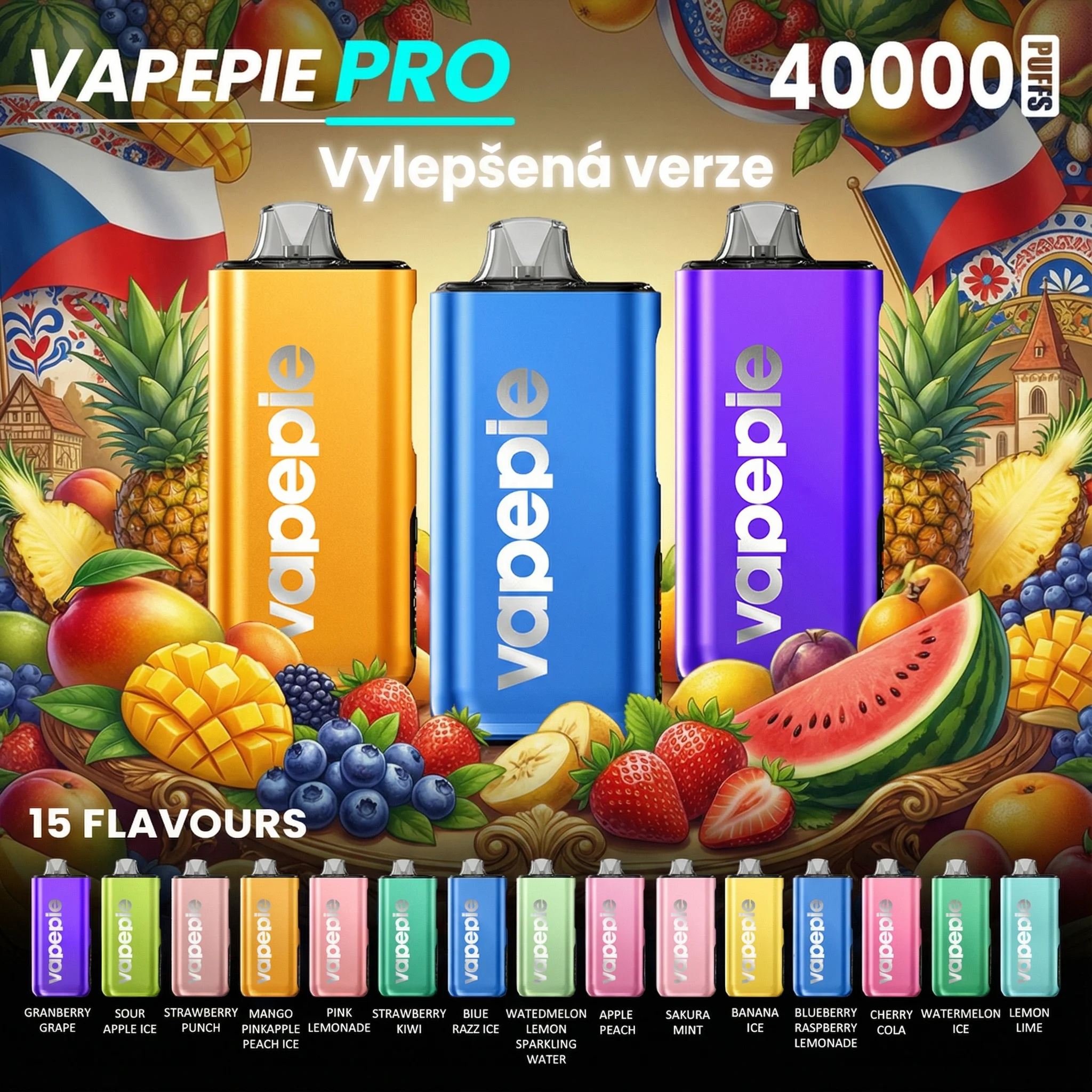 VAPEPIE MAX 40000 potahů PRO – Vylepšená Jednorázová E-Cigareta 2026