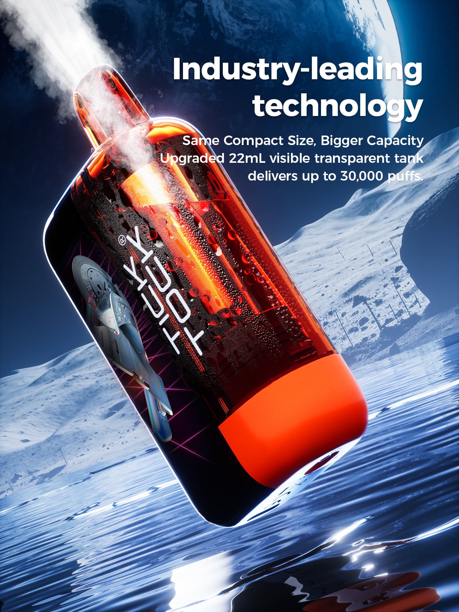 Vapepie Ultra Phantom 30000 &scaron;luků s 3D &iacute;val&yacute;m LED displejem &ndash; real-time monitoring v&yacute;konu