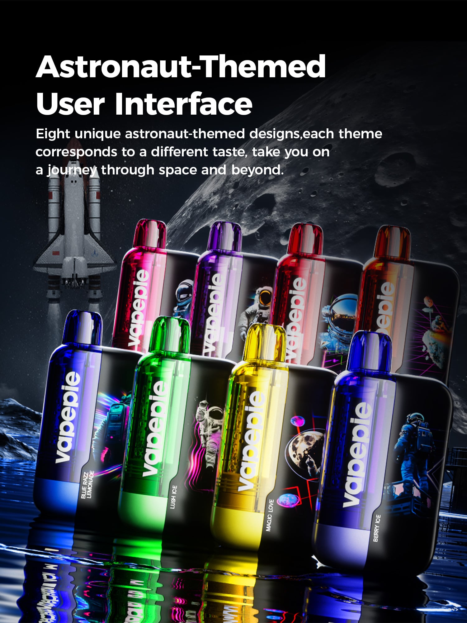 VAPEPIE astronaut design s různ&yacute;mi př&iacute;chutěmi