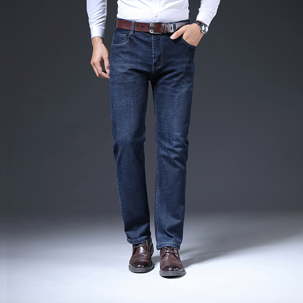 Men's straight casual jeans for autumn and winter