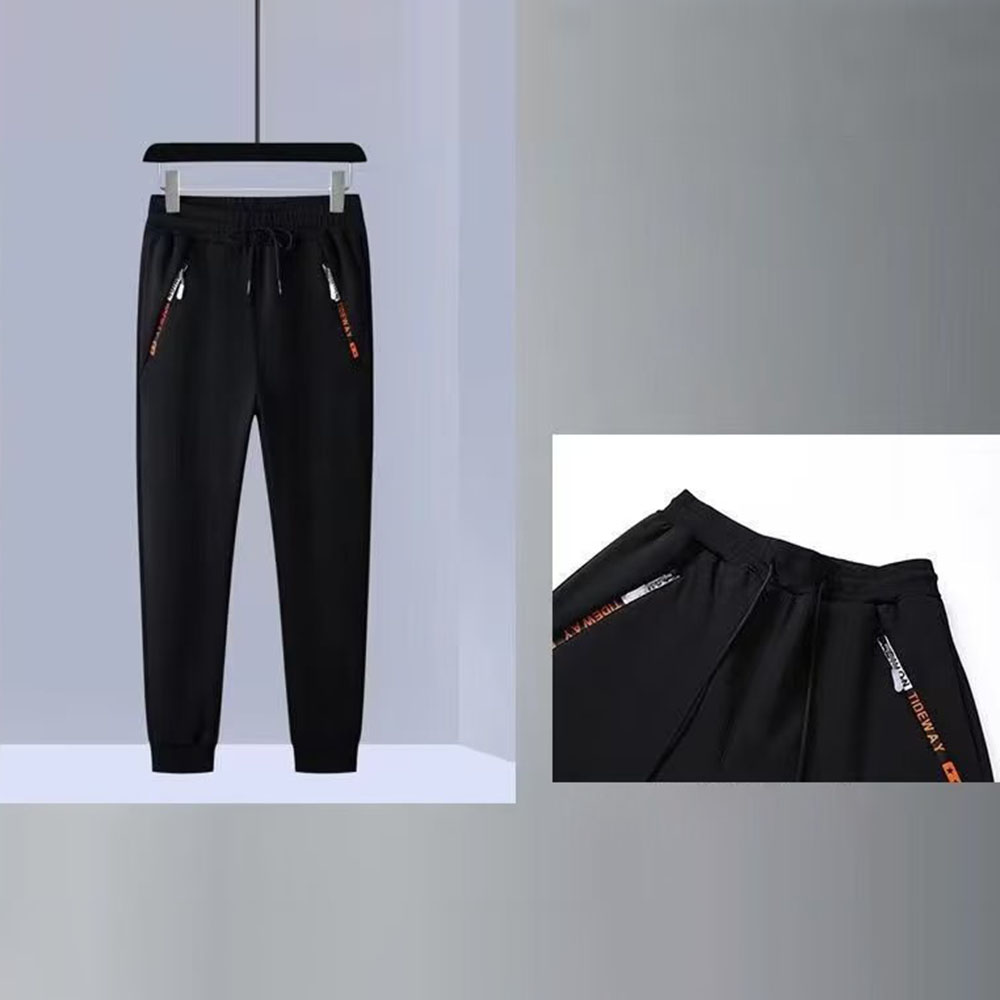 New men's lambskin hooded sweatshirt casual trousers suit in winter