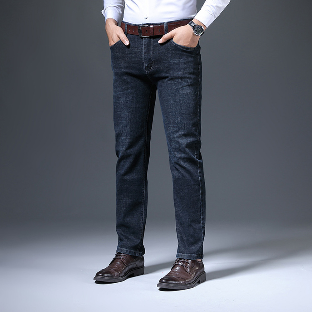 Men's straight casual jeans for autumn and winter