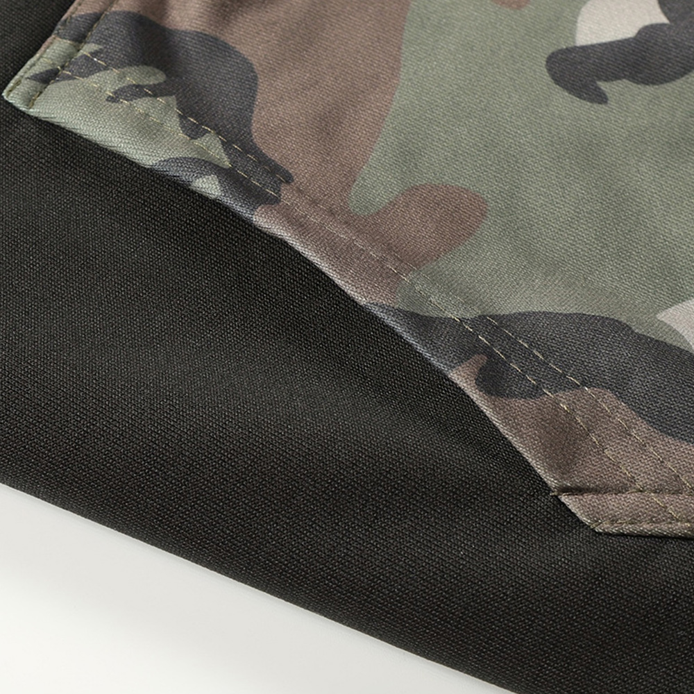 Men's camouflage patchwork pocket hooded sweatshirt