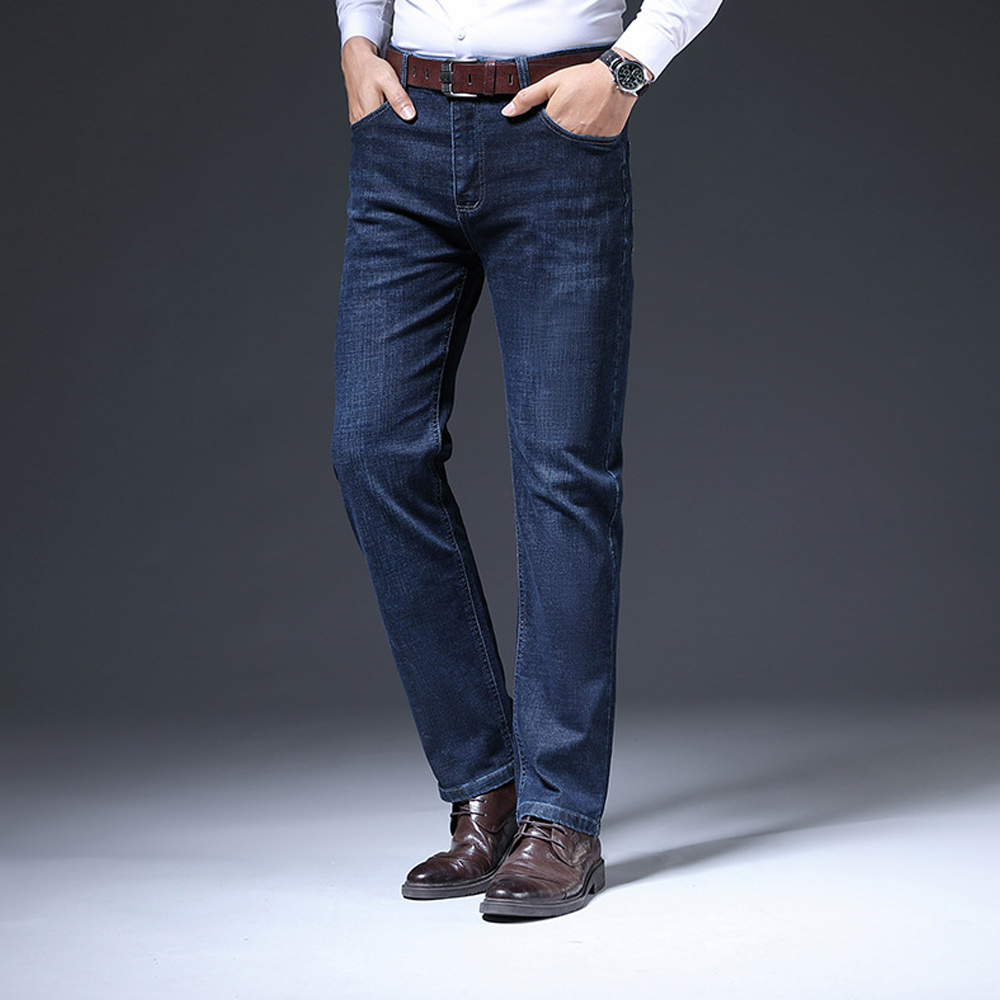 Men's straight casual jeans for autumn and winter