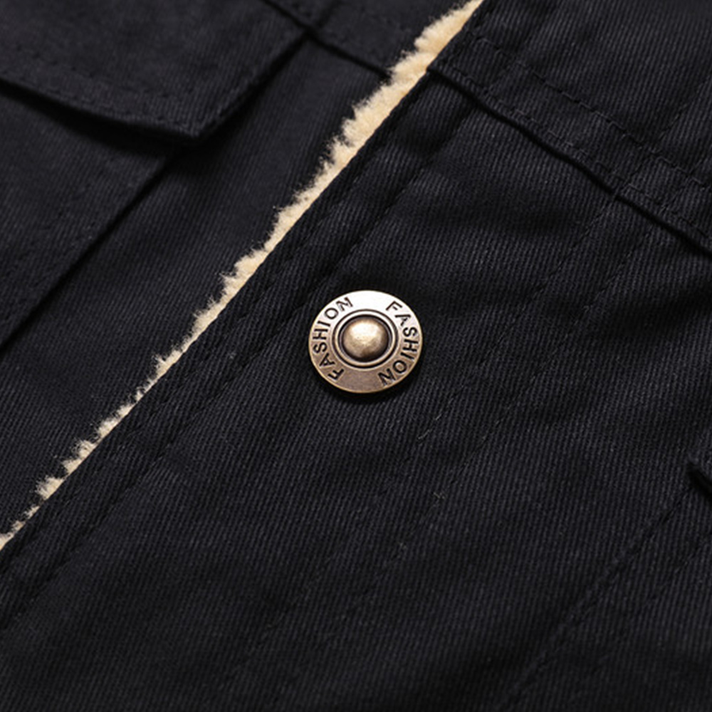New Men's Plush Thick Lapel Work Jacket