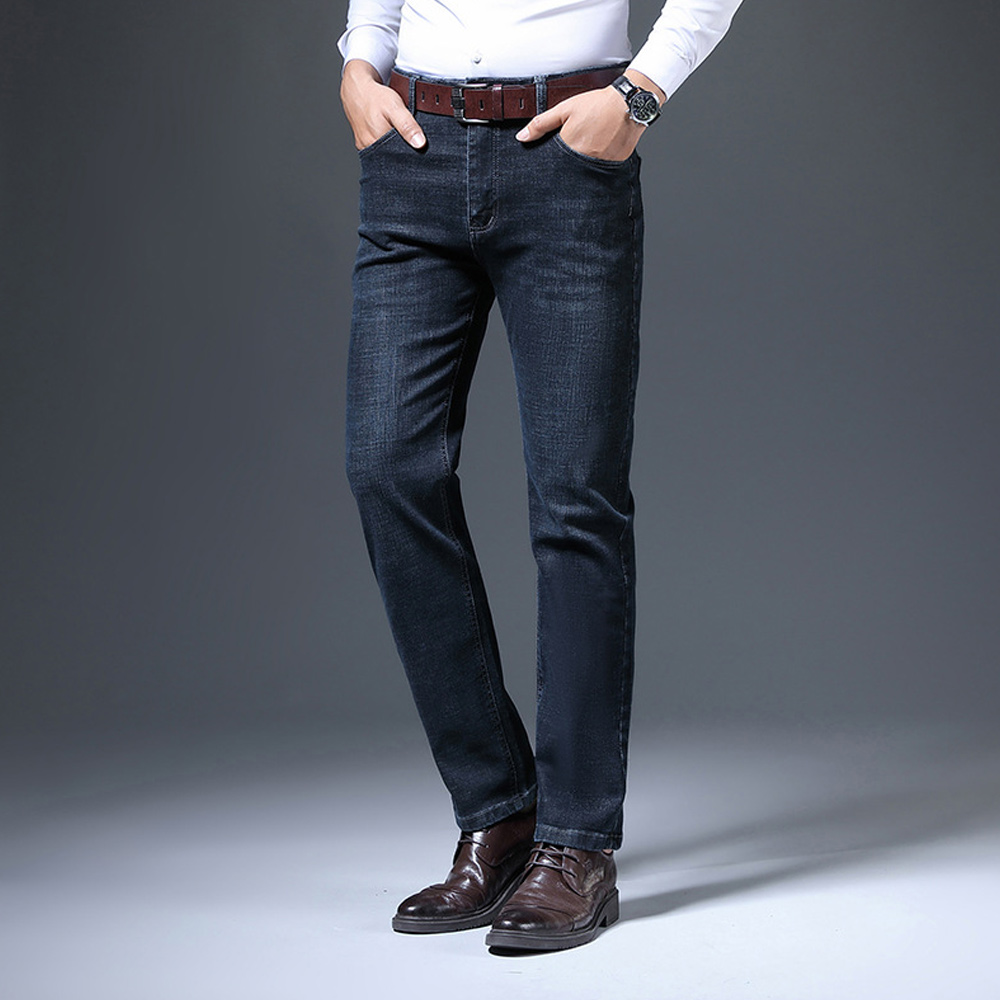Men's straight casual jeans for autumn and winter