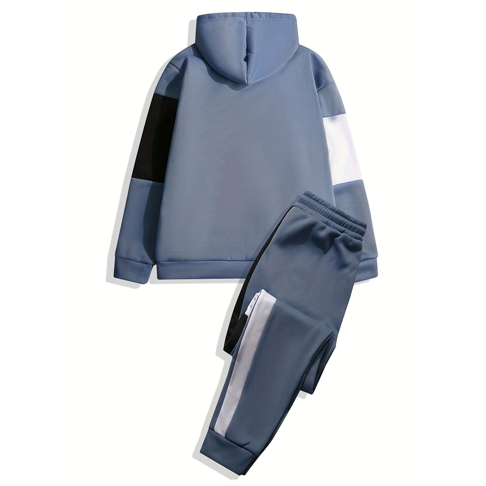New autumn and winter men's hooded sweatshirt and trousers two-piece set